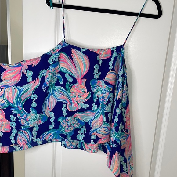 Lilly Pulitzer Blue and Pink Silk Top - Picture 7 of 13